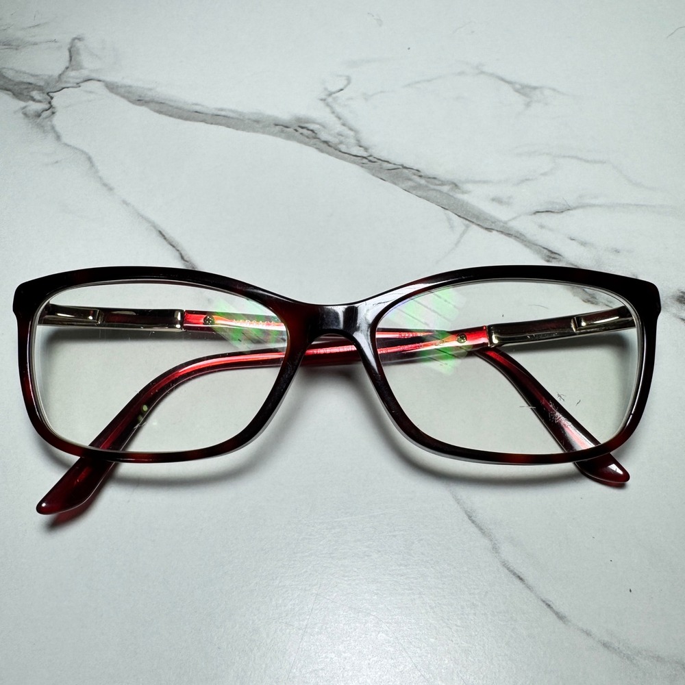Versace Dark Red Havana Eyeglasses MOD 3186 5184 54-16-140 Rectangle Frames